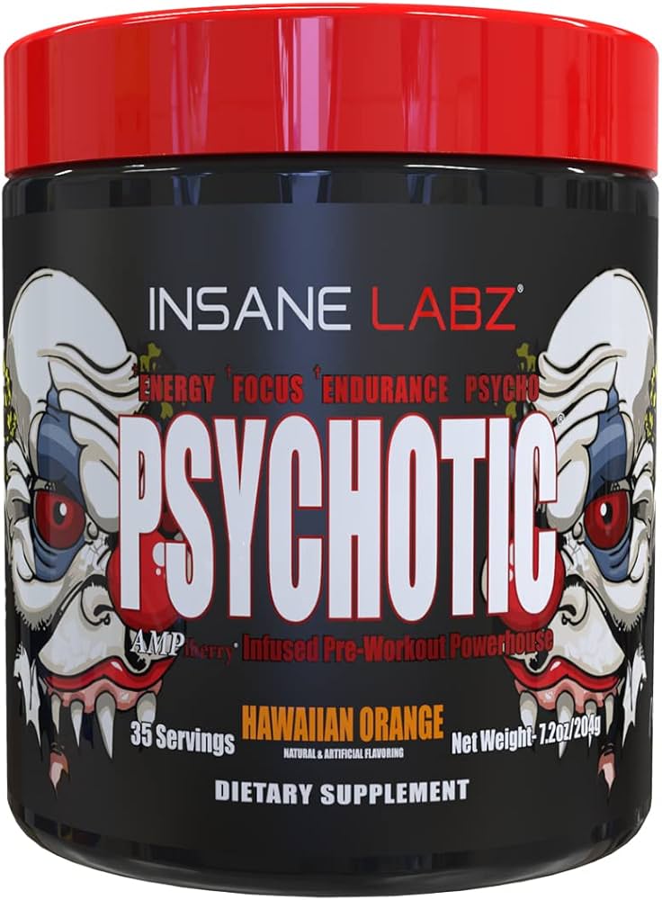 insane labz psychotic pre-workout, 35 serving, ( HAWAIIAN ORANGE)